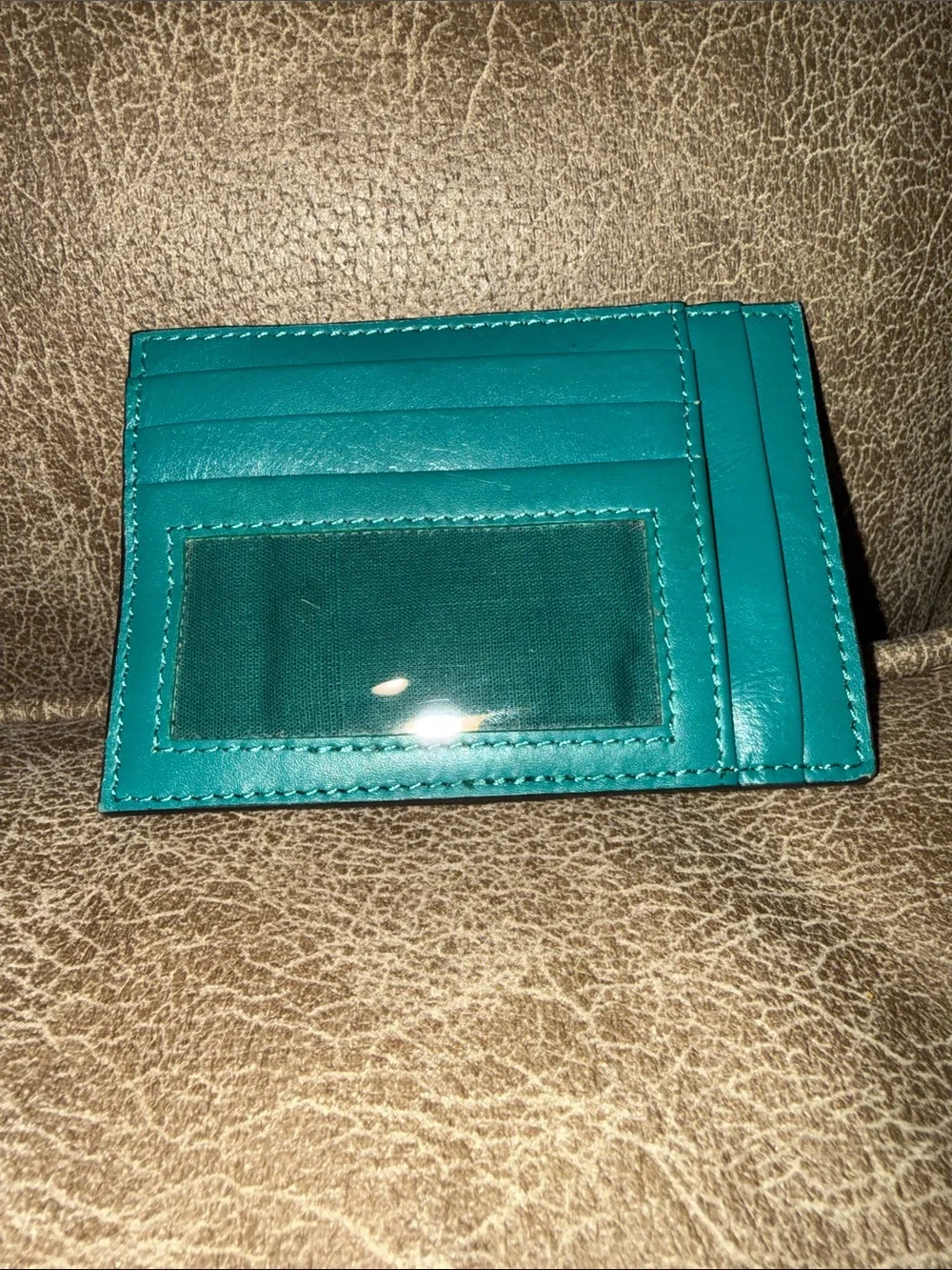 Slim Teal Card & ID Holder for Women